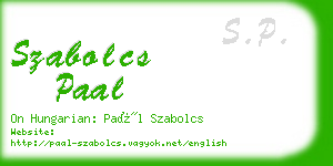 szabolcs paal business card